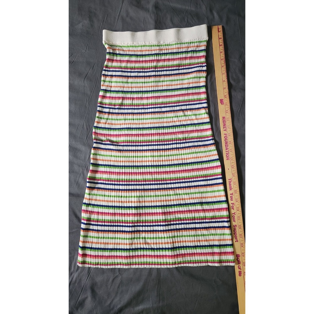 Hurley Teagan Stripe Knit Midi Skirt Women's M Multicolor Stretch